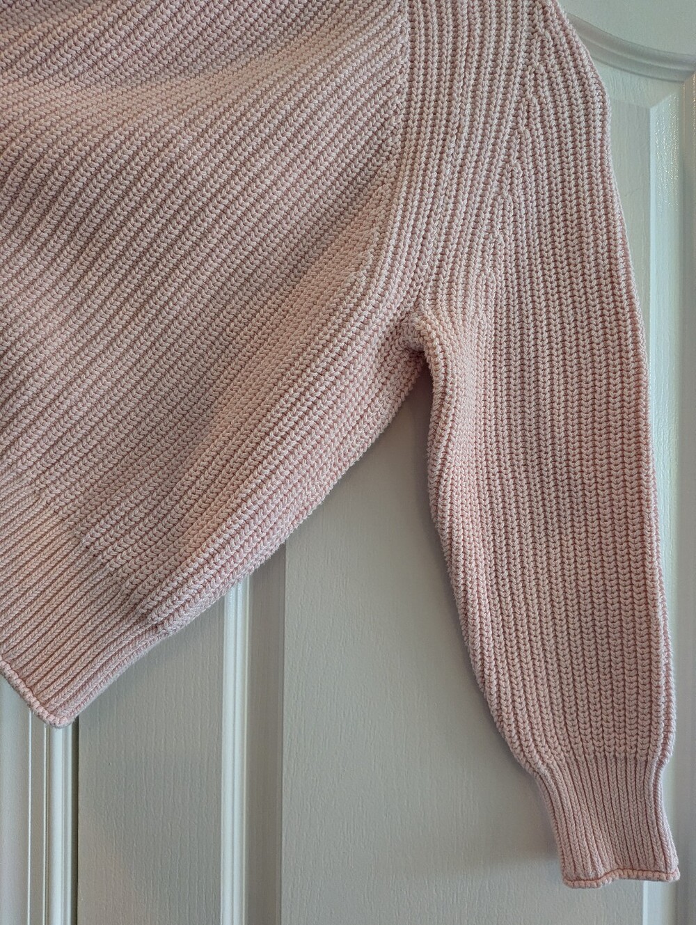 J. Crew Relaxed Rollneck Sweater Knit Fisherman Pink 100% Cotton Classic Size L - Picture 6 of 15